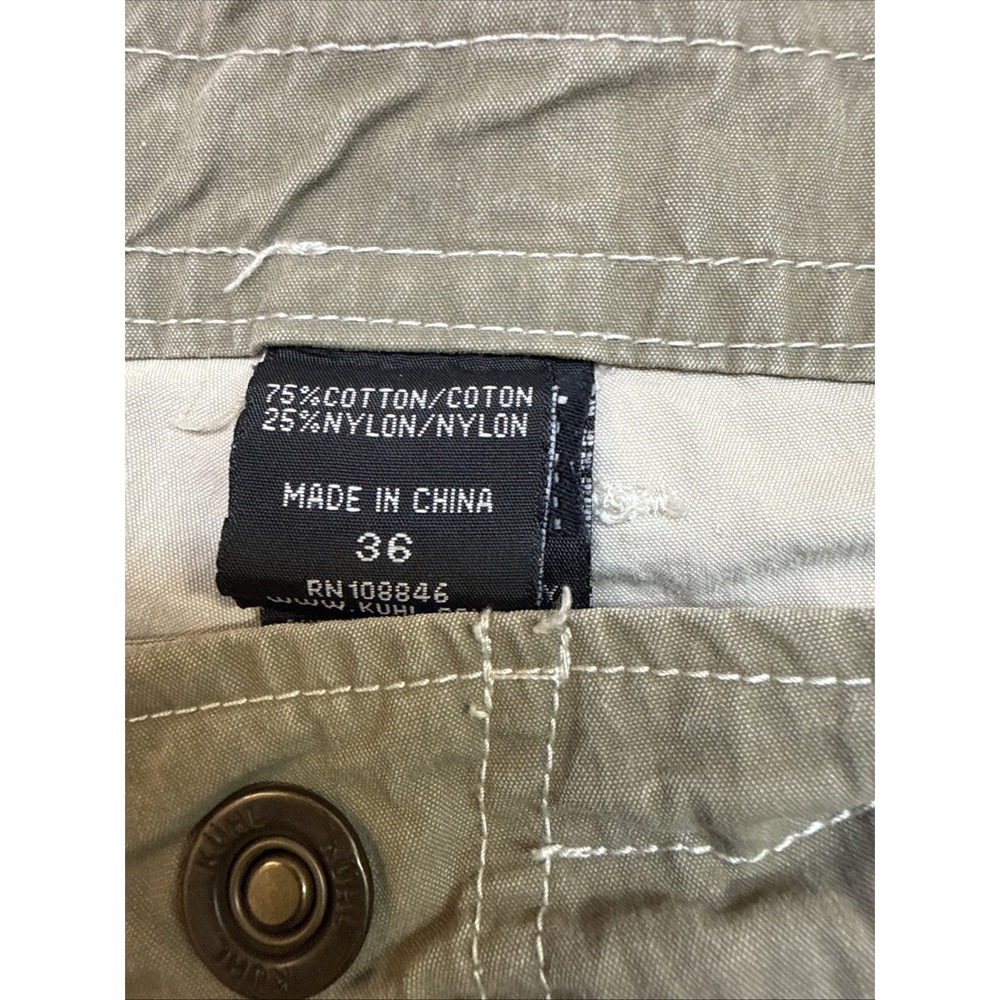 Kuhl Shorts Men's 36 Brown Vintage Patina Dye Cargo Hiking Utility 11" - Picture 2 of 7